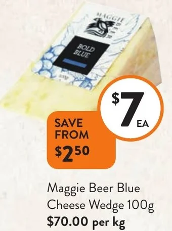 Foodworks Maggie Beer Blue Cheese Wedge 100g offer