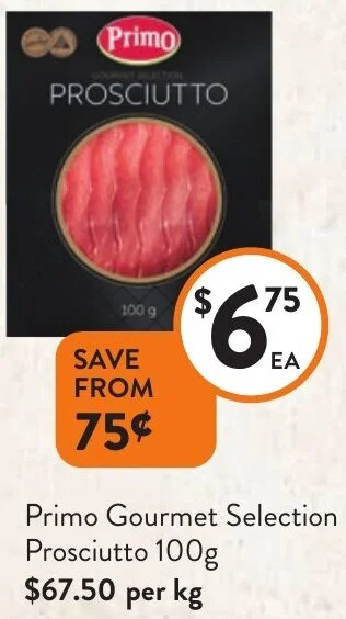 Foodworks Primo Gourmet Selection Prosciutto 100g offer