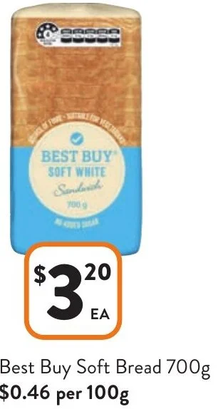 Foodworks Best Buy Soft Bread 700g offer