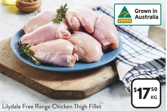 Foodworks Lilydale Free Range Chicken Thigh Fillet offer