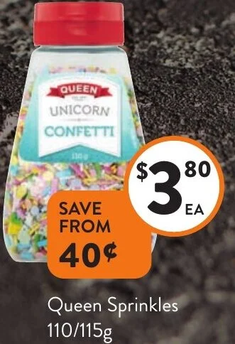 Foodworks Queen Sprinkles 110/115g offer