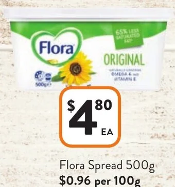 Foodworks Flora Spread 500g offer