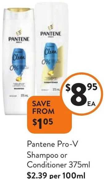 Foodworks Pantene Pro-V Shampoo or Conditioner 375ml offer