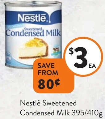 Foodworks Nestlé Sweetened Condensed Milk 395/410g offer