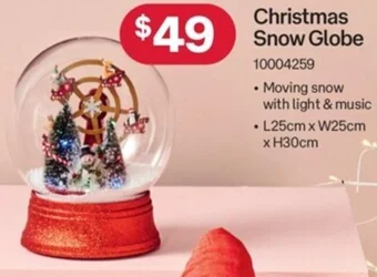 Australia Post Christmas Snow Globe offer
