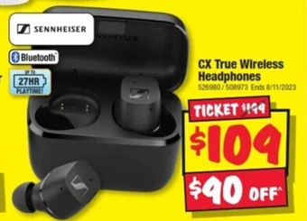 JB Hi-Fi SENNHEISER CX True Wireless Headphones offer