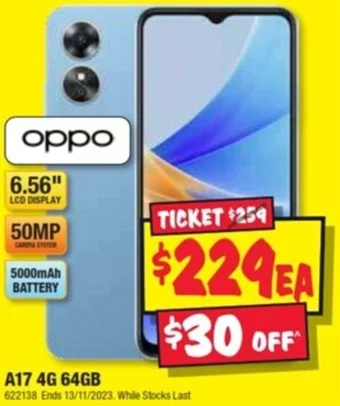 JB Hi-Fi oppo A17 4G 64GB offer
