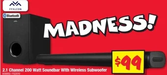 JB Hi-Fi 2.1 Channel 200 Watt Soundbar With Wireless Subwoofer offer