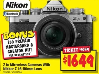 JB Hi-Fi Nikon Z fc Mirrorless Cameras With Nikkor Z 16-50mm Lens offer