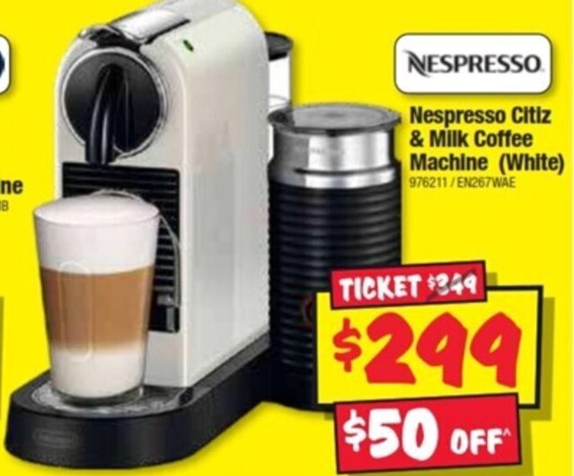 Nespresso Citiz & Milk Coffee Machine (White) offer at JB HiFi