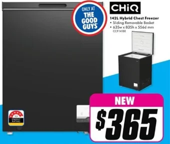 The Good Guys CHiQ 142L Hybrid Chest Freezer offer