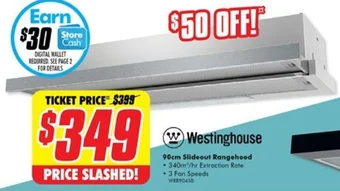 The Good Guys w Westinghouse 90cm Slideout Rangehoo offer