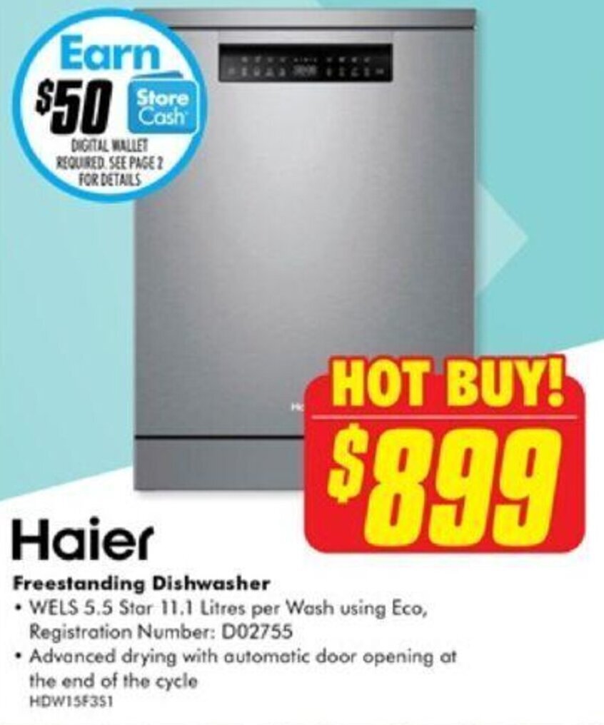 Haier Freestanding Dishwasher offer at The Good Guys