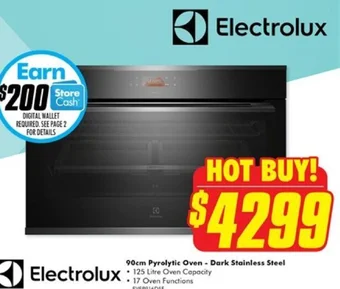 The Good Guys Electrolux 90cm Pyrolytic Oven - Dark Stainless Steel offer