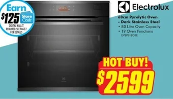 The Good Guys Electrolux 60cm Pyrolytic Oven - Dark Stainless Steel offer
