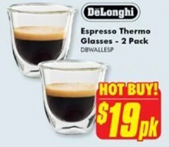 The Good Guys DeLonghi Espresso Thermo Glasses - 2 Pack offer