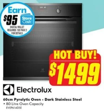 The Good Guys Electrolux 60cm Pyrolytic Oven - Dark Stainless Steel offer