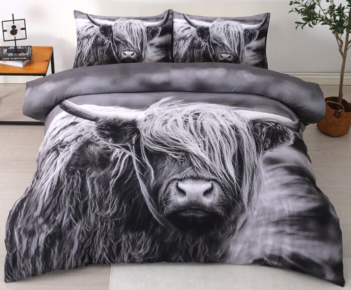 Brampton house highland cow photo real quilt cover set offer at Spotlight