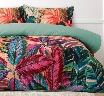 Spotlight Emerald hill neon tropics quilted quilt cover set offer