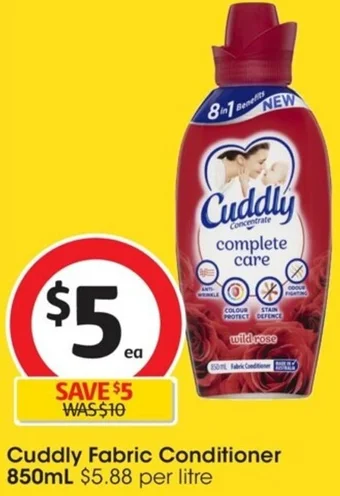 Coles Cuddly Fabric Conditioner 850mL offer