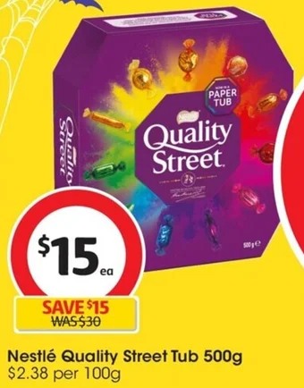 Coles Nestlé Quality Street Tub 500g offer