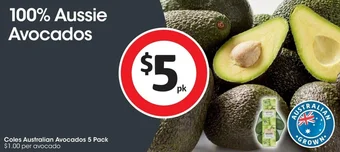 Coles Coles Australian Avocados 5 Pack offer