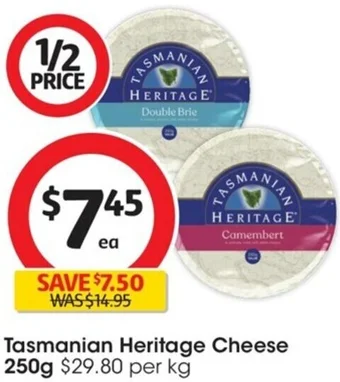 Coles Tasmanian Heritage Cheese 250g offer