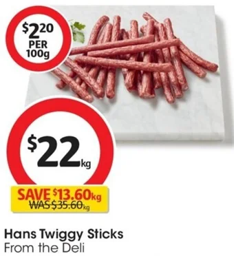 Coles Hans Twiggy Sticks offer