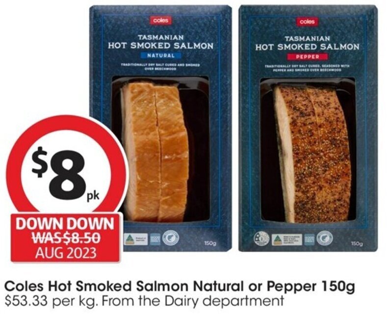 Coles Hot Smoked Salmon Natural or Pepper 150g offer at Coles
