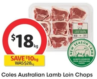 Coles Coles Australian Lamb Loin Chops offer