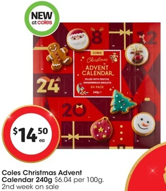 Coles Coles Christmas Advent Calendar 240g offer