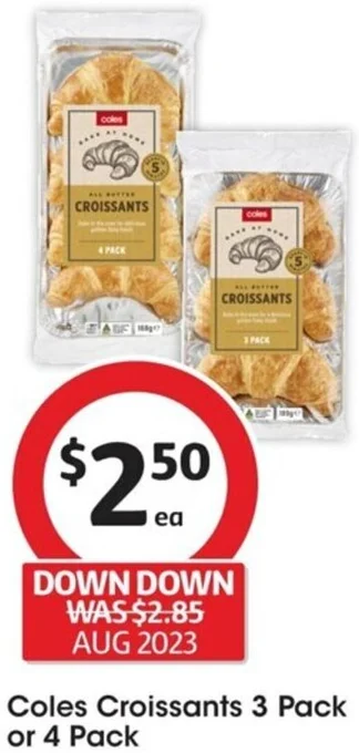 Coles Coles Croissants 3 Pack or 4 Pack offer