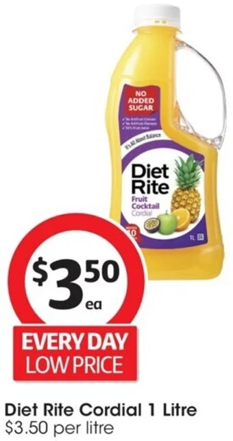 Coles Diet Rite Cordial 1 Litre offer