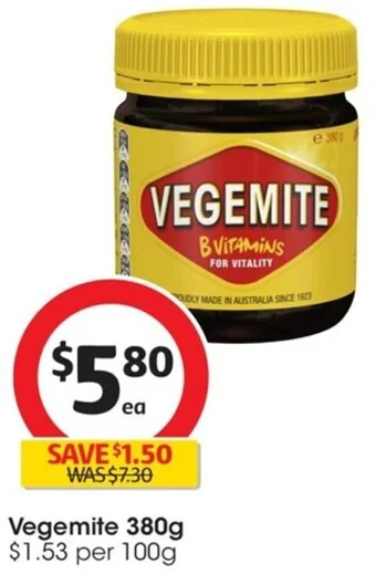 Coles Vegemite 380g offer