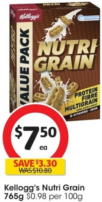Coles Kellogg's Nutri Grain 765g offer