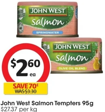 Coles John West Salmon Tempters 95g offer