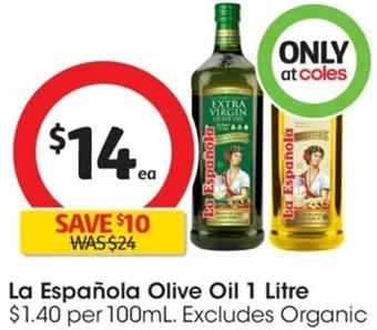 Coles La Española Olive Oil 1 Litre offer