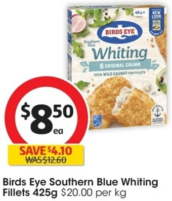 Coles Birds Eye Southern Blue Whiting Fillets 425g offer