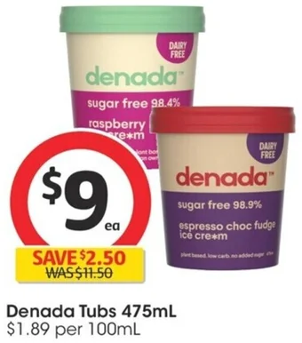 Coles Denada Tubs 475mL offer