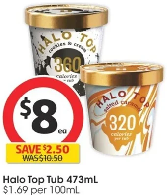 Coles Halo Top Tub 473mL offer