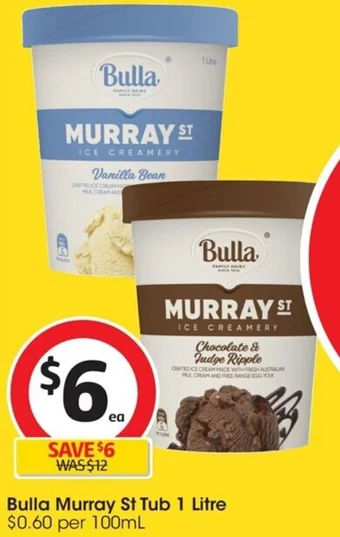 Coles Bulla Murray St Tub 1 Litre offer