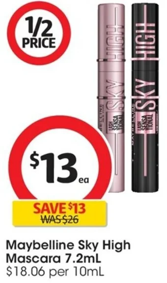 Coles Maybelline Sky High Mascara 7.2mL offer