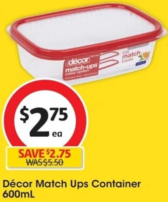 Coles Décor Match Ups Container 600mL offer
