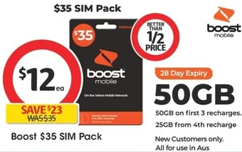 Coles Boost $35 SIM Pack offer