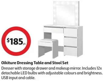 Coles Oikiture Dressing Table and Stool Set offer