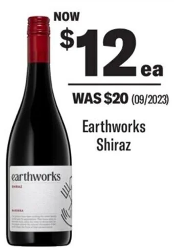 Coles Earthworks Shiraz offer