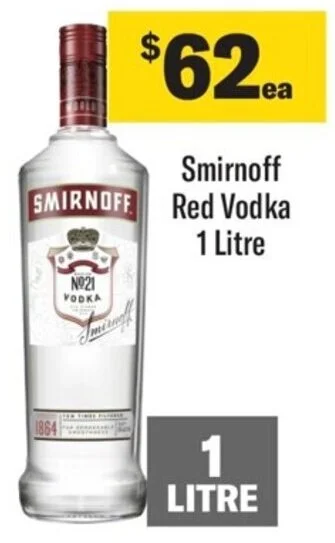 Coles Smirnoff Red Vodka offer