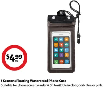 Coles 5 Seasons Floating Waterproof Phone Case offer