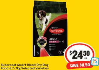 IGA Supercoat Smart Blend Dry Dog Food 6.7-7kg offer