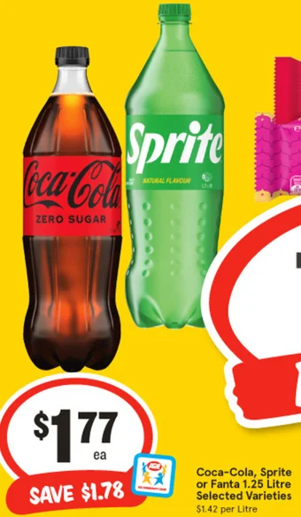 IGA Coca-Cola, Sprite or Fanta 1.25 Litre offer